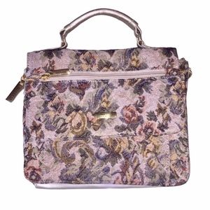 Diverso Italy Tan Floral Design Women’s Handbag